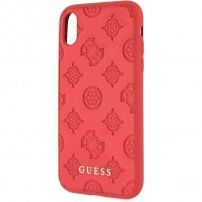 Pokrivalo iztisnjene potonike za Guess za iPhone X / XS - rdeče