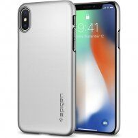 Spigen Thin Fit slim ovitek za iPhone X - srebro