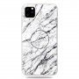 Pokrivalo z držalom s 3D diamantno teksturo za iPhone 11 Pro Max - beli marmor