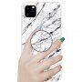 Pokrivalo z držalom s 3D diamantno teksturo za iPhone 11 Pro Max - beli marmor