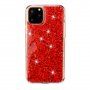 Mehka plastična prevleka z bleščicami za iPhone 11 Pro Max - rdeče