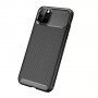 Obloga s teksturiranimi ogljikovimi vlakni za iPhone 11 Pro Max - črna