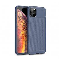 Obloga s teksturiranimi ogljikovimi vlakni za iPhone 11 Pro Max - modro