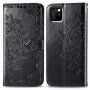 Flip kovček z reliefnim mandalom in okraski za iPhone 11 - črna