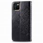 Flip kovček z reliefnim mandalom in okraski za iPhone 11 - črna