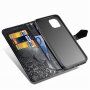 Flip kovček z reliefnim mandalom in okraski za iPhone 11 - črna