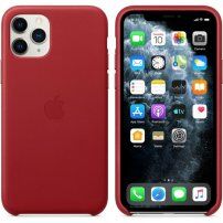 Prava usnjena jabolka Apple za iPhone 11 Pro Max - rdeče