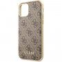 Guess 4G ovitek s tekstilno površino za iPhone 11 Pro Max - rjava