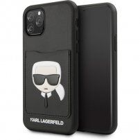 Karl Lagerfeld ovitek z režo za kartico za iPhone 11 Pro Max - črna