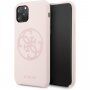 Guess 4G Tone on Tone silikonski ovitek za iPhone 11 Pro Max - roza