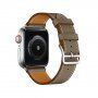 Usnjeni pašček za Apple Watch Ultra 49mm / 46mm / 45mm / 44mm / 42mm - sivo-rjava