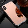Zrcalni ovitek za iPhone XR - roza-zlato