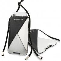 Karl Lagerfeld etui s trakom za iPhone 11 Pro Max - črna/siva