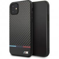 BMW M Carbon Tricolore ovitek za iPhone 11 Pro Max - črna