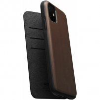 Nomad Folio usnjeni flip etui za iPhone 11 - rjava