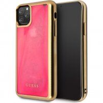 Guess prevleko za uro iz stekla za sijoče teme iPhone 11 Pro Max - roza