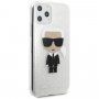 Karl Lagerfeld Glitter Iconic ovitek za iPhone 11 Pro Max - srebro