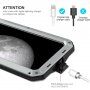 Super trpežen etui iz kovine, silikona in kaljenega stekla za iPhone 11 Pro - srebro