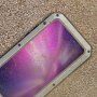 Super trpežen etui iz kovine, silikona in kaljenega stekla za iPhone 11 Pro - srebro