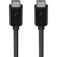 Belkin ThunderBolt 3 (USB-C / USB-C) podatkovni in napajalnik kabel za iPhone / iPad / MacBook / AirPods - 0,8 m - črn