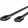 Belkin ThunderBolt 3 (USB-C / USB-C) podatkovni in napajalnik kabel za iPhone / iPad / MacBook / AirPods - 0,8 m - črn