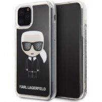 Karl Lagerfeld ovitek s prelivajočimi se bleščicami za iPhone 11 Pro Max - črna