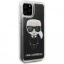 Karl Lagerfeld ovitek s prelivajočimi se bleščicami za iPhone 11 Pro Max - črna