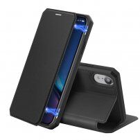 Dux Ducis flip etui z režo za kartice za iPhone XR - črna