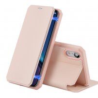 Dux Ducis flip etui z režo za kartice za iPhone XR - roza