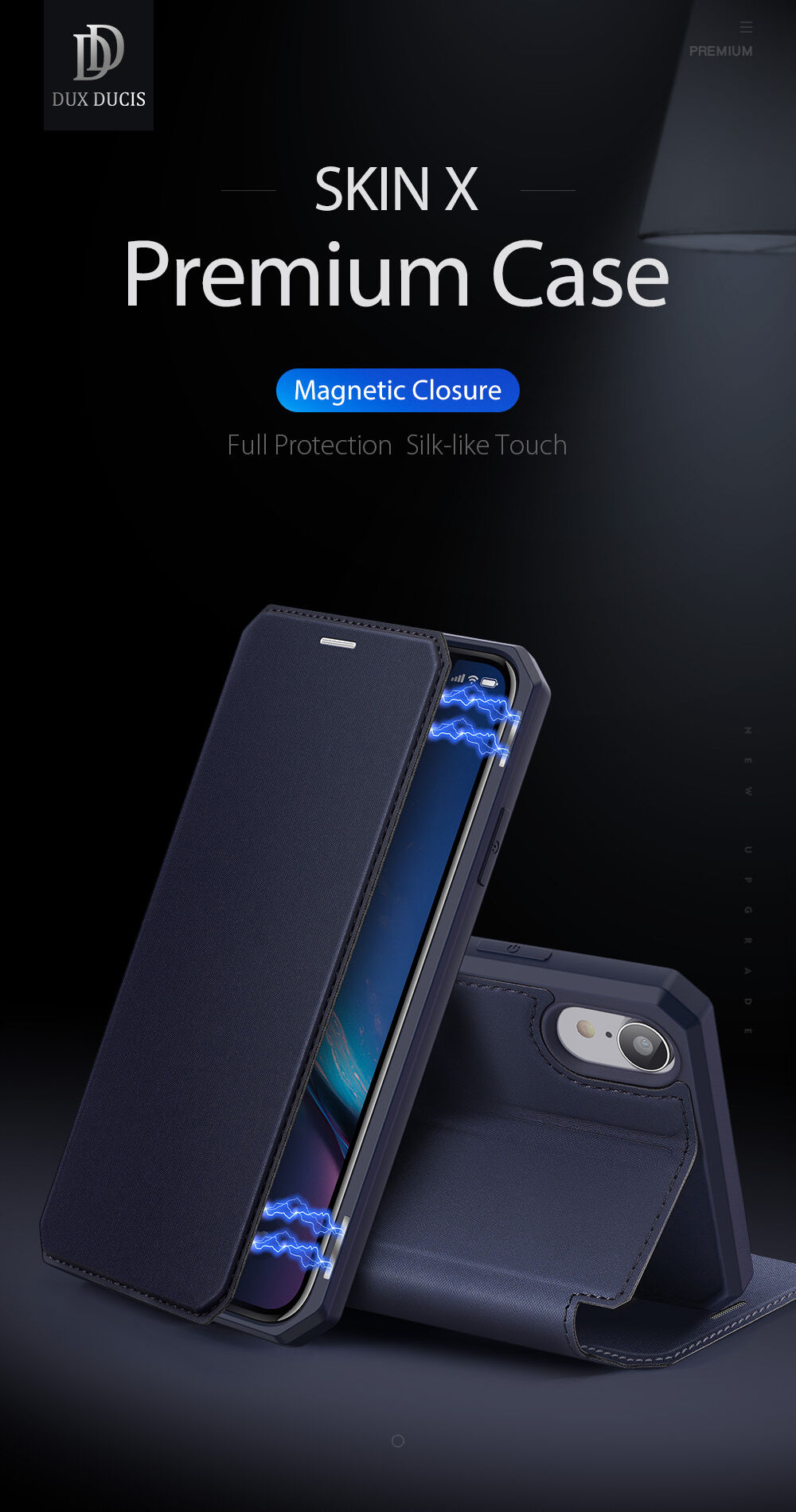 Dux Ducis flip etui z režo za kartice za iPhone XR - roza