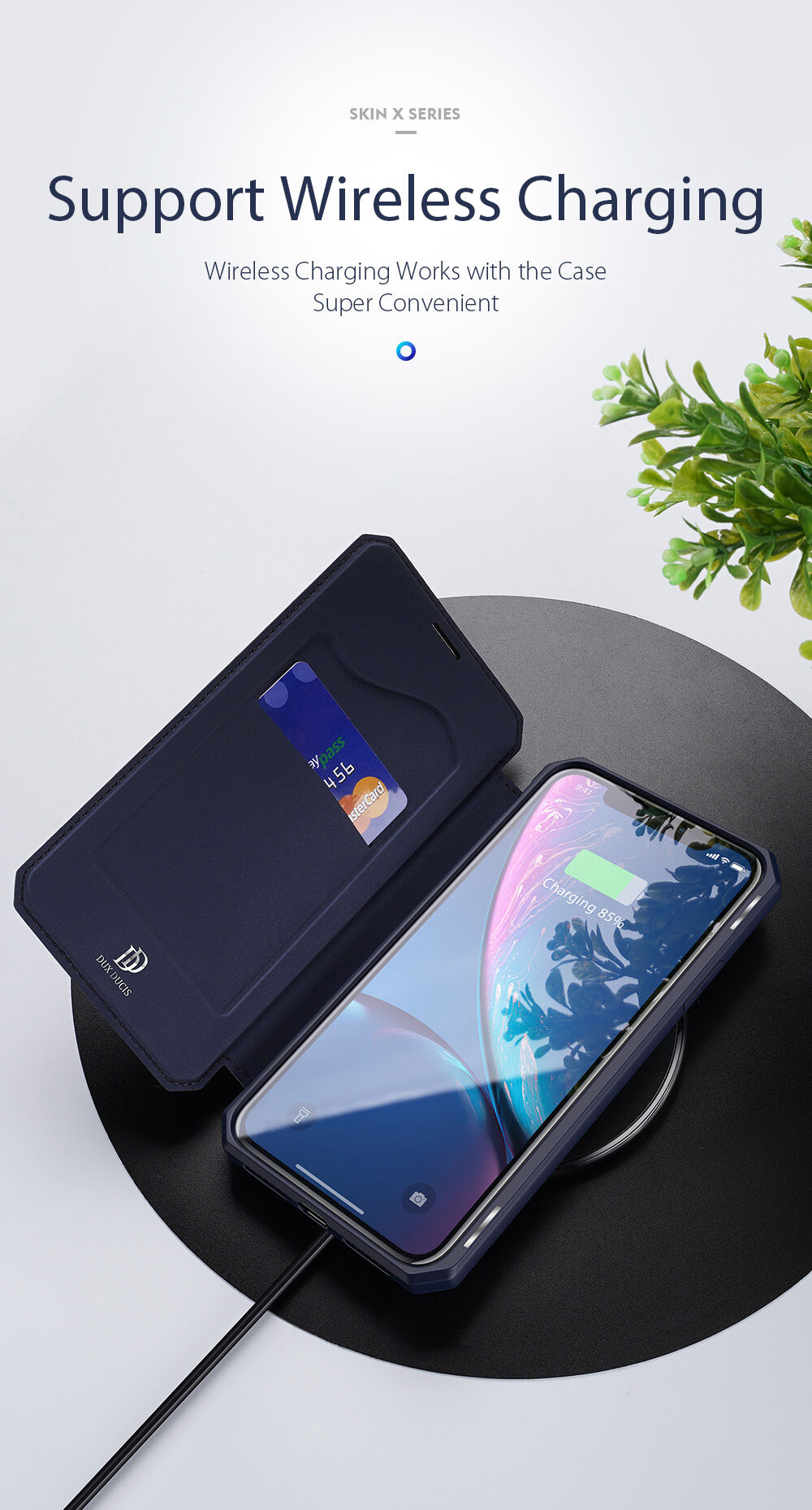 Dux Ducis flip etui z režo za kartice za iPhone XR - roza