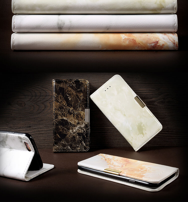 Flip etui z marmornatim vzorcem za iPhone SE (2020/2022)/8/7 - siva