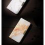 Flip etui z marmornatim vzorcem za iPhone SE (2020/2022)/8/7 - črna