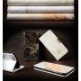 Flip etui z marmornatim vzorcem za iPhone SE (2020/2022)/8/7 - črna