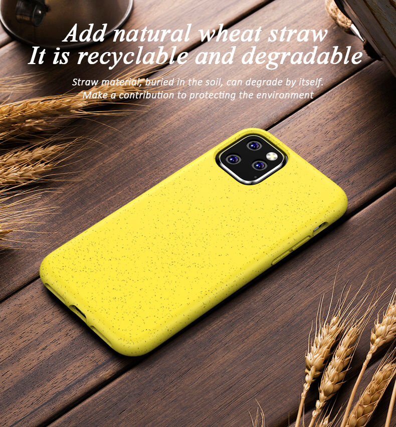 Mat ekološko razgradljiv ovitek za iPhone 11 Pro - rumena