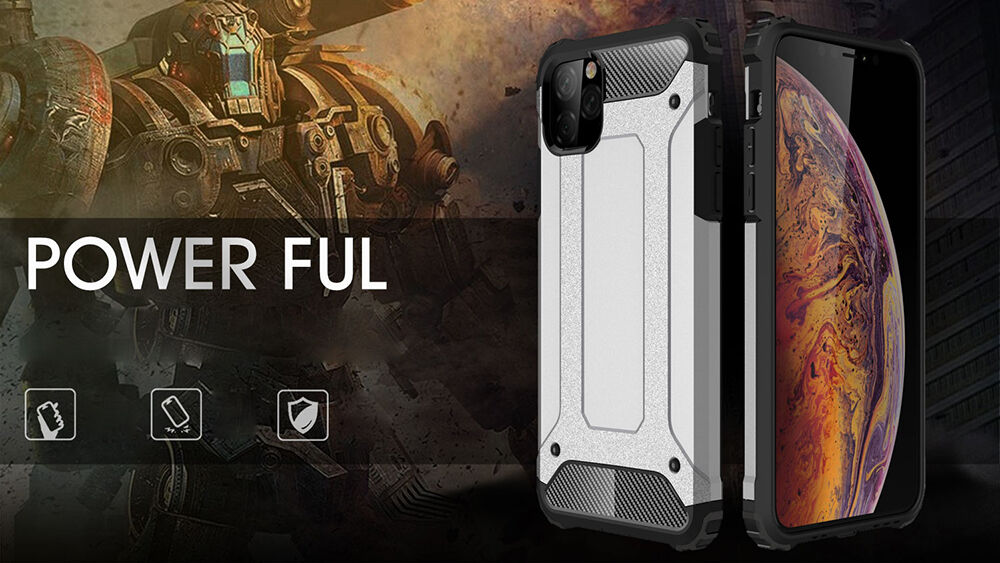 Odporen Armor pokrov iPhone 11 Pro Max - srebro