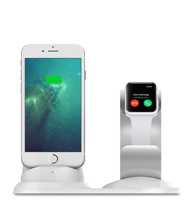 Polnilna postaja za aluminij za Apple Watch in iPhone - siva
