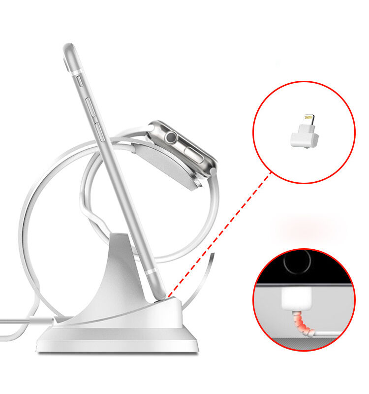 Polnilna postaja za aluminij za Apple Watch in iPhone - siva