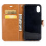 Luksuzni denim / denim ovitek za iPhone XS / iPhone X s prostorom za dokumente in kartice - rdeče