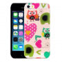 Ovitek za iPhone 5 / 5S / SE (2016) - zasnova - sove in srca