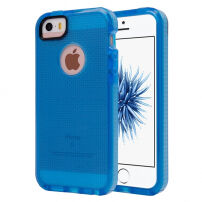 Semitransparentna zaščitna prevleka za iPhone 5 / 5S / SE (2016) s tkanino - modro