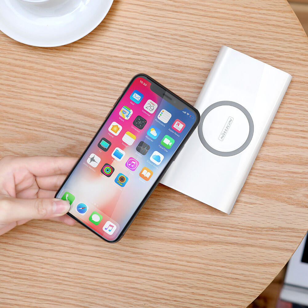 NILLKIN power bank 10000mAh z brezžičnim polnjenjem - bela