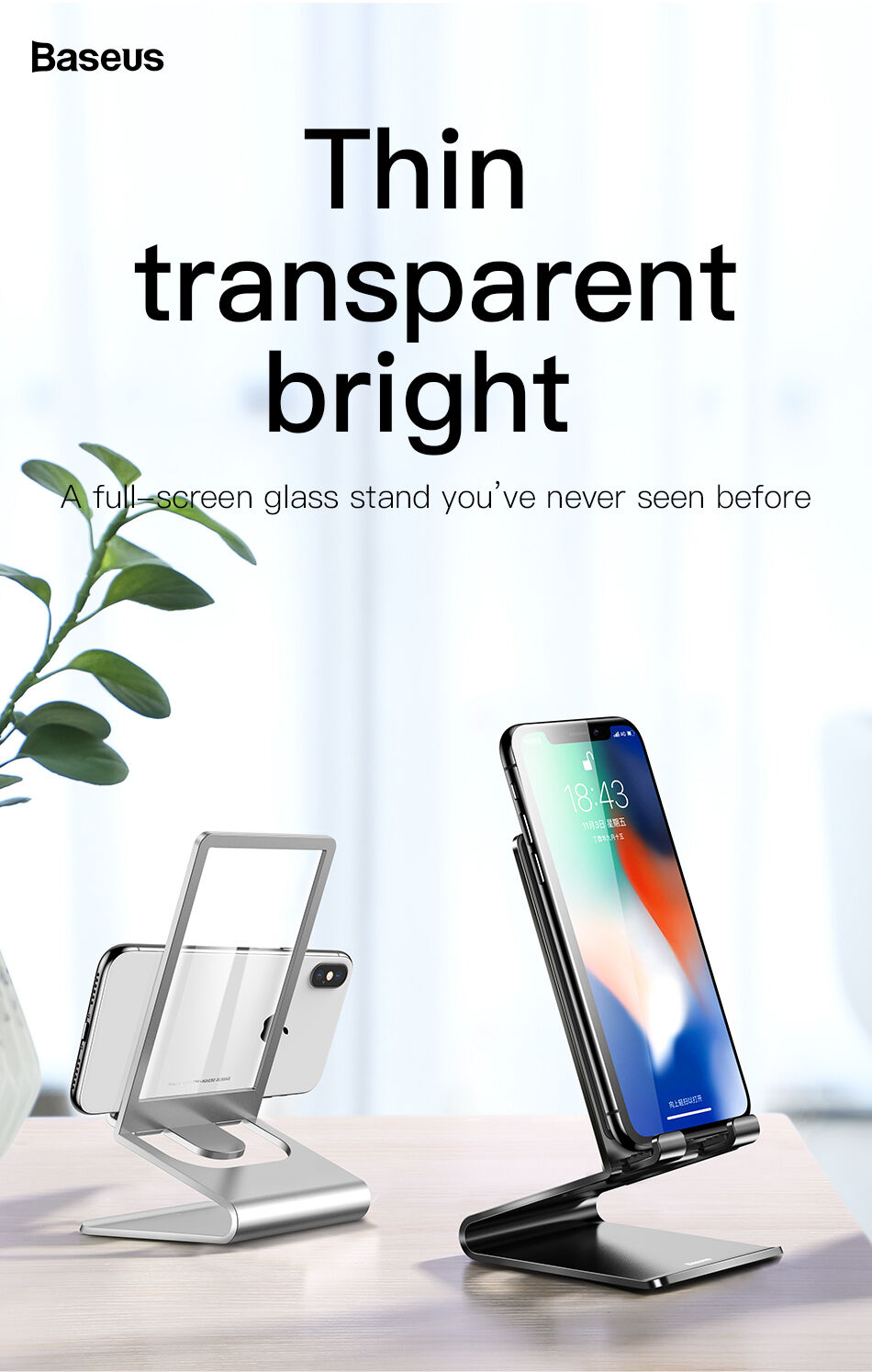 BASEUS elegantno stojalo za iPhone - črna