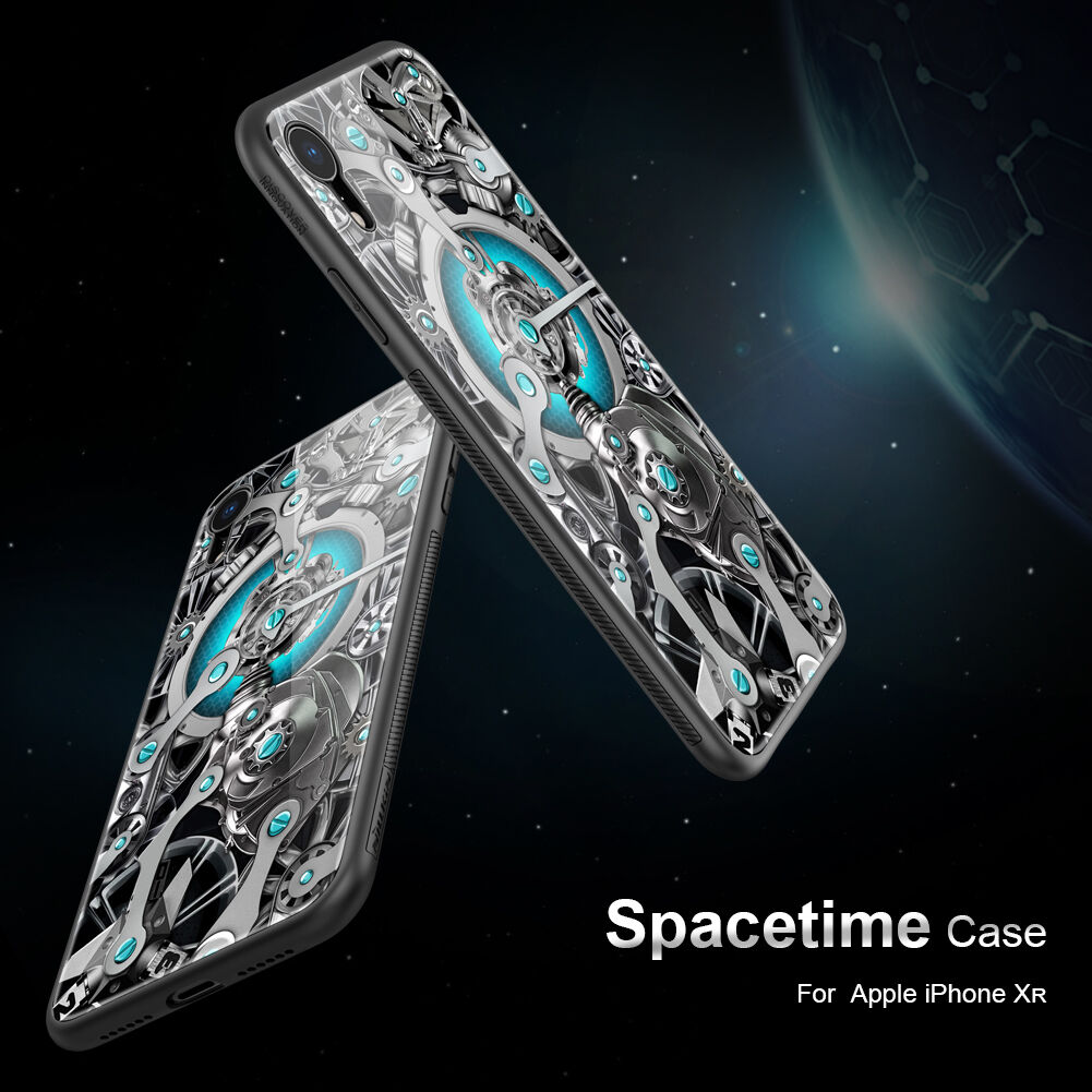 NILLKIN Spacetime ovitek s steklenim hrbtom za iPhone XR