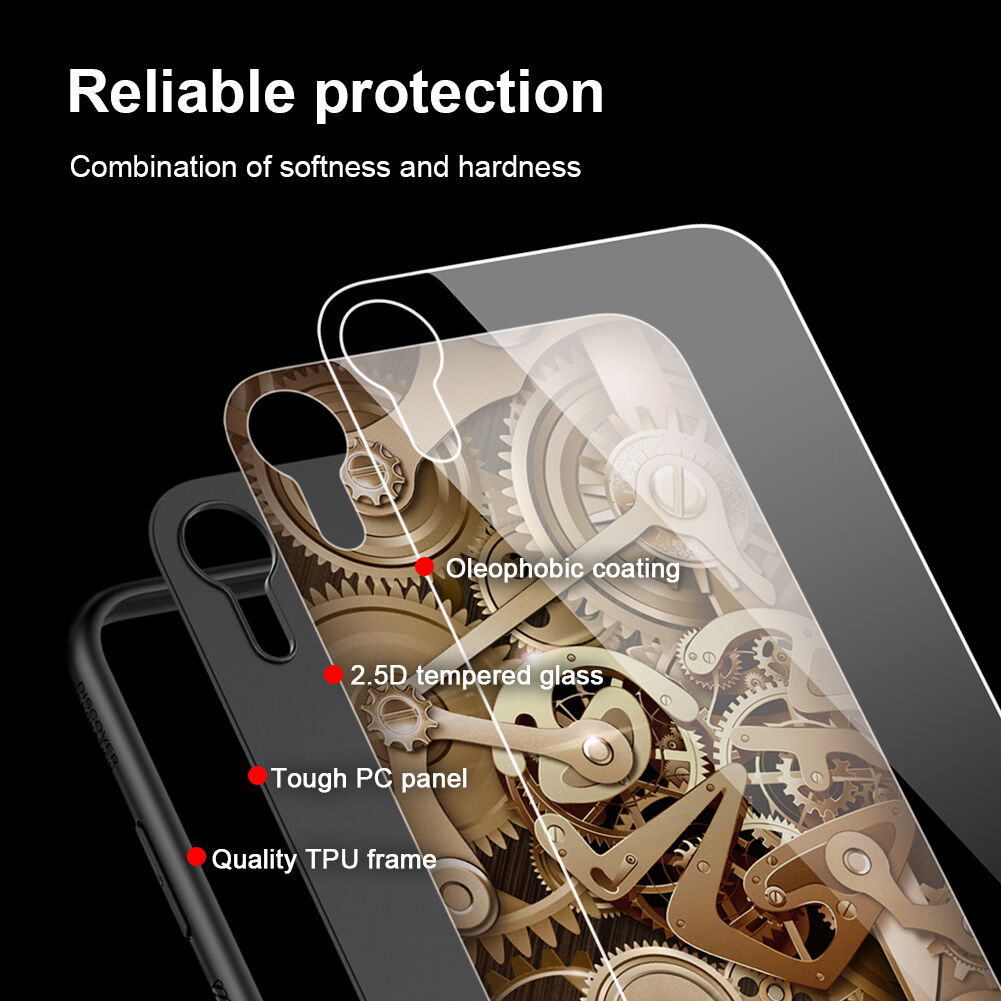 NILLKIN Ovitek za gonilo s steklenim hrbtom za iPhone XR