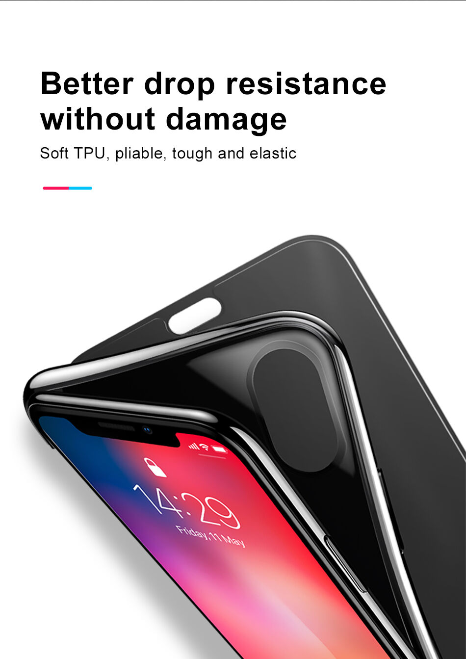 Torba BASEUS za flip za iPhone XS - rdeče