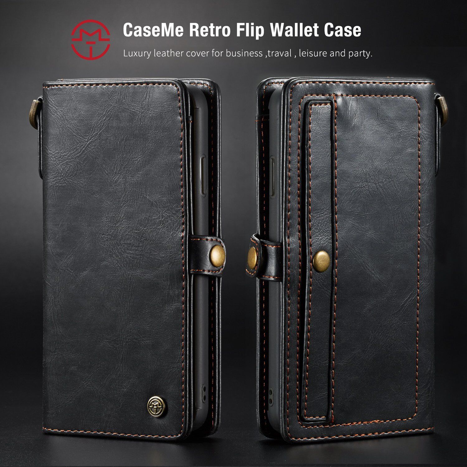 CASEME 2in1 snemljiva torbica za iPhone XS Max - črna