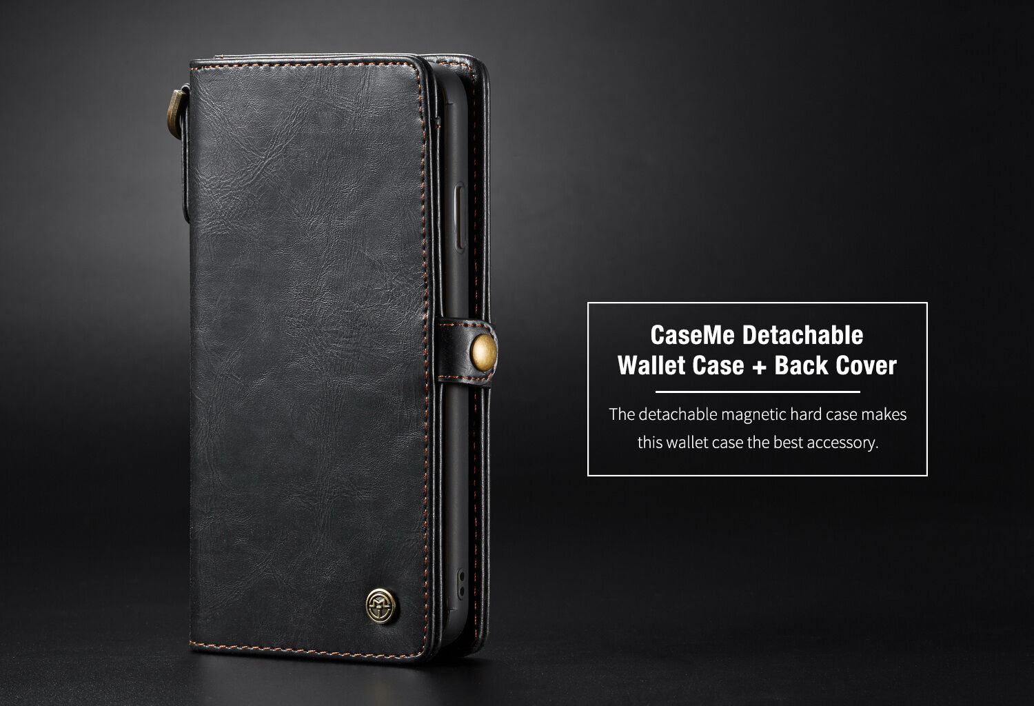 CASEME 2in1 snemljiva torbica za iPhone XS Max - črna