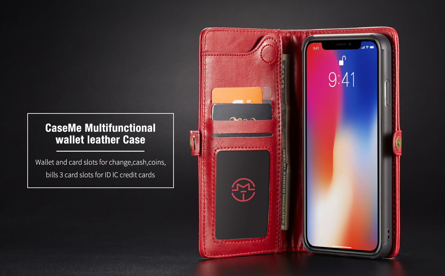 CASEME 2in1 snemljiva torbica za iPhone XS Max - črna