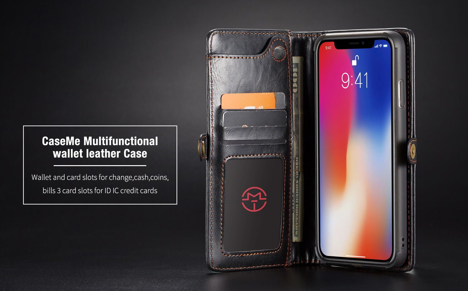 CASEME 2in1 snemljiva torbica za iPhone XS Max - črna